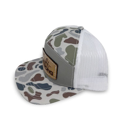 Salt Strong Flats Flyway Camo Leather Patch Hat