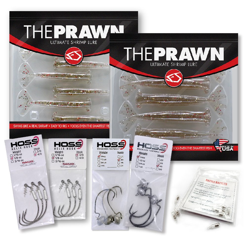 free shrimp tackle box UFISH 4pk Bait - Jig box - Kayak Tackle box The fish dont always want the same thing every day Ultimate Shrimp Lure Bundle [Prawns