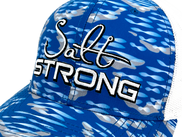Flats Blue White Camo Hat Salt Strong
