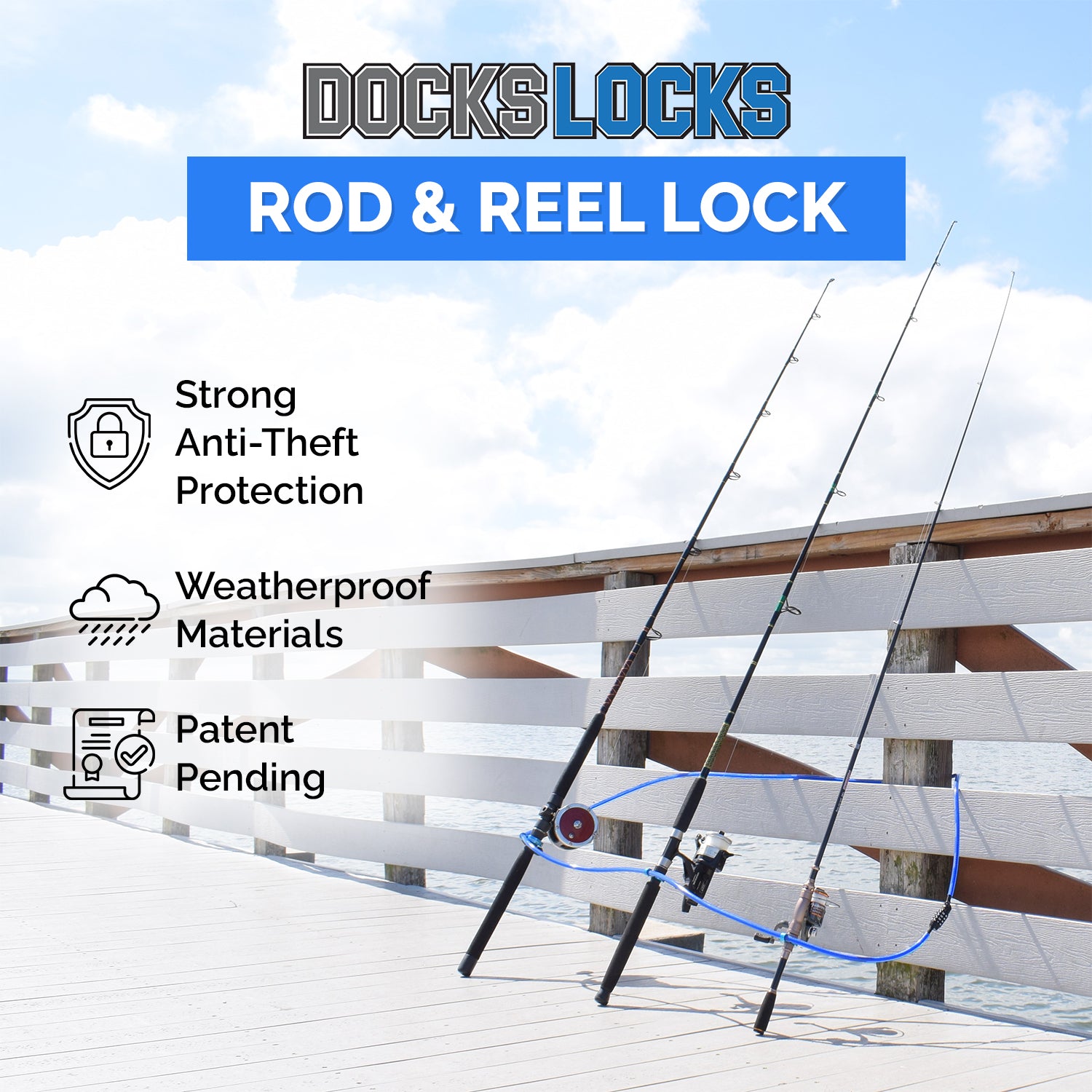 DocksLocks Rod & Reel Lock – Salt Strong