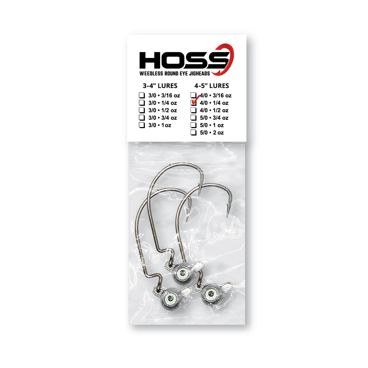 Hoss Weedless Round Eye Jighead