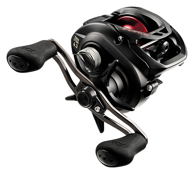 aihua bait baitcasting reel Alijoz Size 300 Low Profile 5.9:1 Black & Red / Right Handle Single Handle Engineered for both experienced anglers and newcomers Daiwa Fuego CT Baitcasting Reel